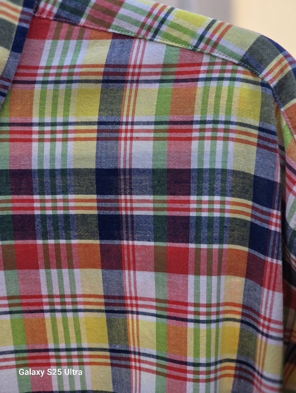 Vintage 90s Polo Ralph Lauren Blake Madras Plaid Cotton Shirt Large EUC - Picture 15 of 17